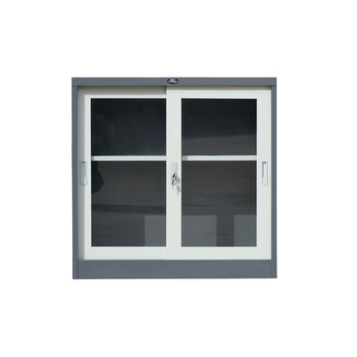 2 Sliding Glass Doors Vertical Metal Bookshelf Fireproof Metal Filing Cabinet