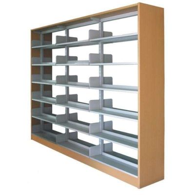 Library 2.0mm Thickness Metal Storage Rack Wooden Frame Steel Storage Rack