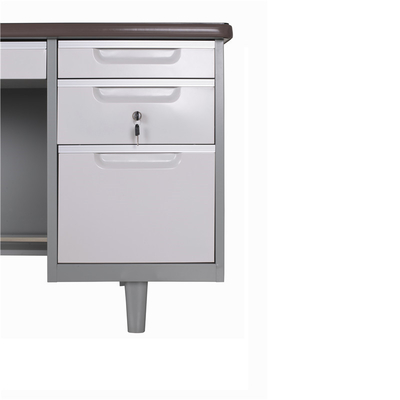 Adjustable Standfoot KD Structure Double Pedestal Steel Office Desk