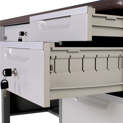 Adjustable Standfoot KD Structure Double Pedestal Steel Office Desk