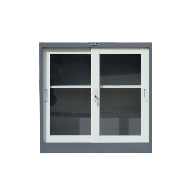 2 Sliding Glass Doors Vertical Metal Bookshelf Fireproof Metal Filing Cabinet